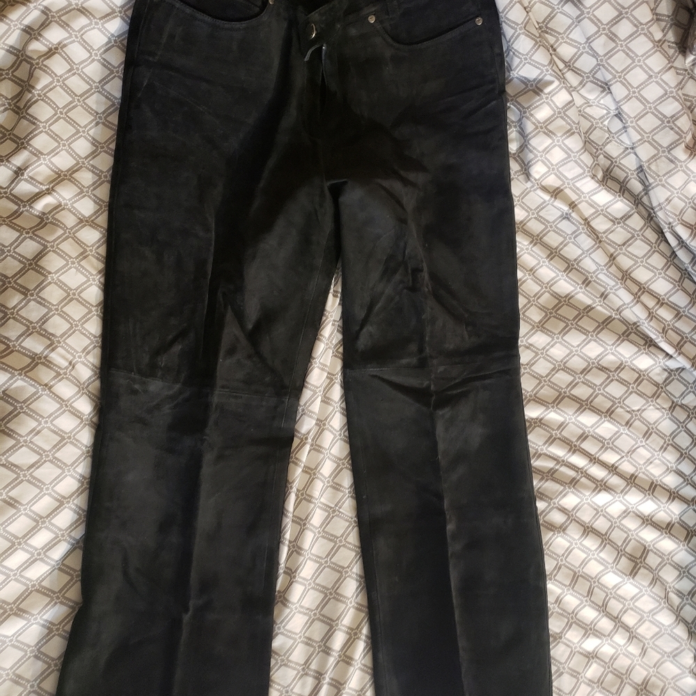 Genuine suede pants